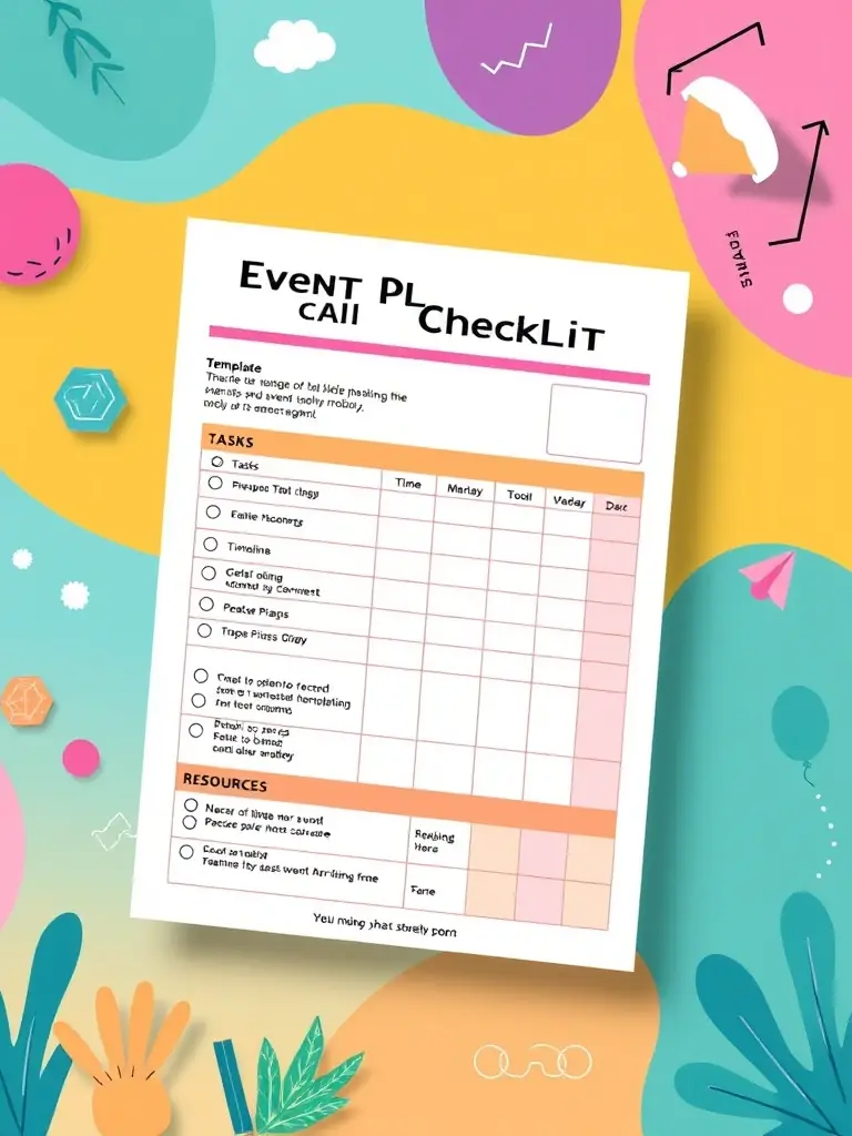 A downloadable template for a coworking space event planning checklist, including tasks, timelines, and resource allocation, designed to help organize and execute successful events.