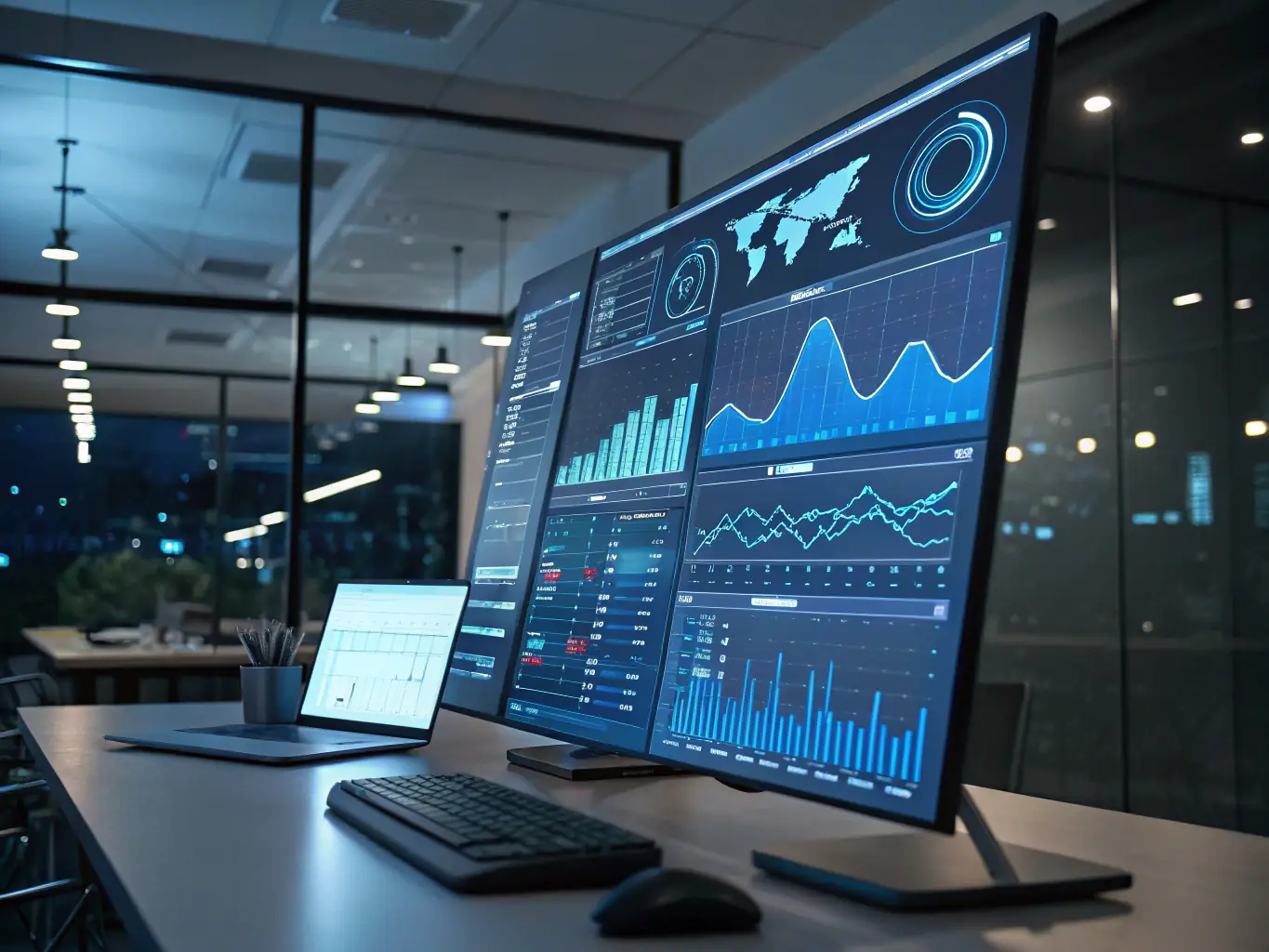 An image of a digital marketing dashboard displaying analytics and campaign performance for a coworking space.